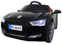 R-Sport Cabrio B4 Black Gyermek akkumulátoros autók, távirányító, fények bőr