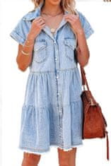 OMG! női denim ruha gombokkal Motala kék L