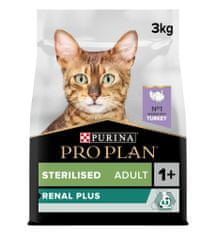Purina Pro Plan CAT STERILISED RENAL PLUS, csirke, 3 kg