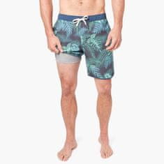 VIVVA® Férfi fürdőnadrág, XL-es méretű háló nélküli fürdőruha, nyári férfi nadrág, vízlepergető rövidnadrág, kék mintás színű úszónadrág (1 darab) | TOGGIES