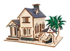 Woodcraft fa 3D puzzle tengerparti ház