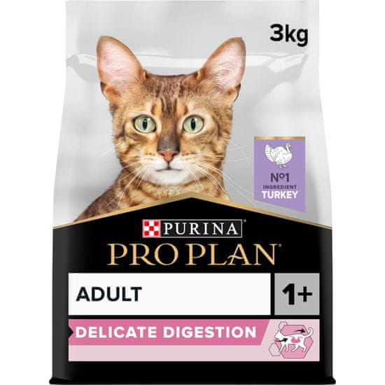 Purina Pro Plan CAT DELICATE DIGESTION, pulyka, 3kg