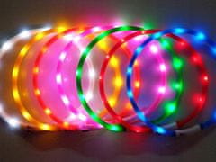Nuxie LED világító nyakörv macskáknak és kutyáknak 55 cm piros