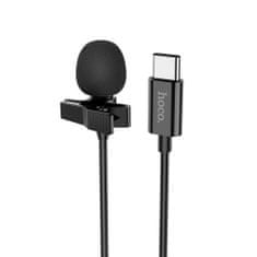 TKG HOCO L14 - Type-C (USB-C) fekete csíptethető mikrofon - 2m