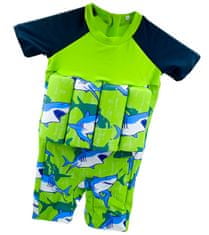 EXCELLENT Gyermek fürdőruha úszókkal zöld 110-es méret - Cápák