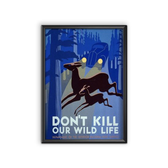 Vintage Posteria Poszter képek Ne ölje meg a vad életet A1 - 59,4x84,1 cm