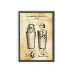 Vintage Posteria Poszter Drink Shaker Mixer szabadalma az Egyesült Államokban A2 - 42x59,4 cm