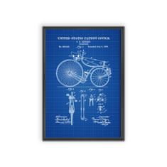Vintage Posteria Poszter Szabadalmi kerékpár Velocipede Jeffery Egyesült Államok A4 - 21x29,7 cm