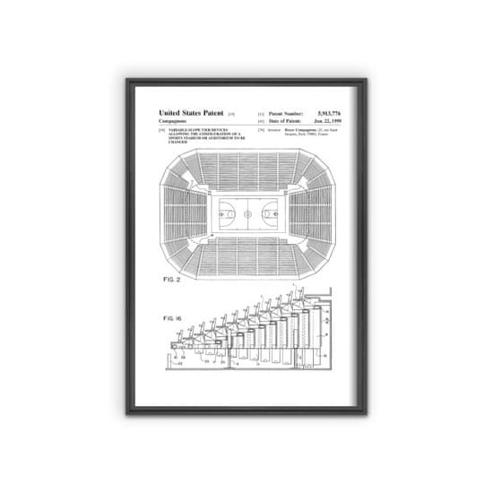 Vintage Posteria Plakát Stadion Seat Patent USA A1 - 59,4x84,1 cm