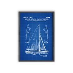 Vintage Posteria Plakát A Sailboat Herreshoff-i szabadalom A1 - 59,4x84,1 cm