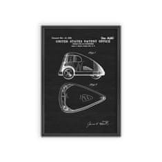 Vintage Posteria Plakát Háromkerekű járműre adott szabadalom A4 - 21x29,7 cm