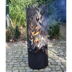 Esschert Design Flames fekete szénacél tűzdob 422498