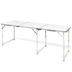 Vidaxl Összecsukható Állítható Alumínium Kemping asztal 180 x 60 cm 41326