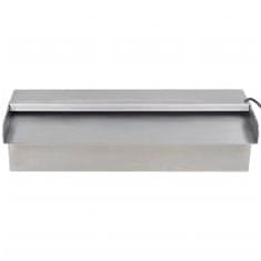 Vidaxl Négyszögletes rozsdamentes acél medence szökőkút LED fényekkel 30 cm 41671