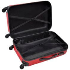 Vidaxl 3 darabos piros húzható kemény bőrönd szett 45,5/55/66 cm 91143
