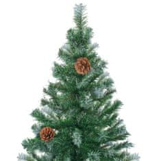 Vidaxl zúzmarás megvilágított karácsonyfa gömb szettel/tobozzal 150 cm 3077613