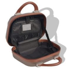 Vidaxl 4 darabos, kávészínű, kemény fedeles, görgős bőrönd szett 91194