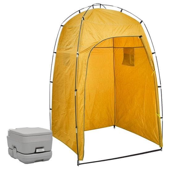 Vidaxl hordozható kemping-WC sátorral 10+10 L