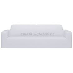 Vidaxl 3-személyes fehér sztreccs poliészterdzsörzé kanapé-védőhuzat 332950