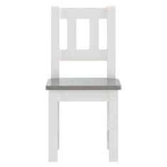 Vidaxl 3 részes fehér-szürke színű MDF gyerekasztal- és székkészlet 10409