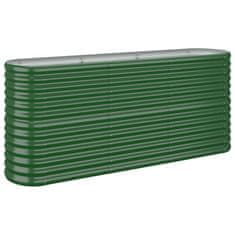 Vidaxl zöld porszórt acél kerti magaságyás 152x40x68 cm 318893