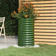 Vidaxl zöld porszórt acél kerti ültetőláda 40 x 40 x 68 cm 318848
