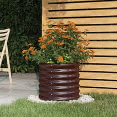 Vidaxl barna porszórt acél kerti ültetőláda 40 x 40 x 36 cm 318845