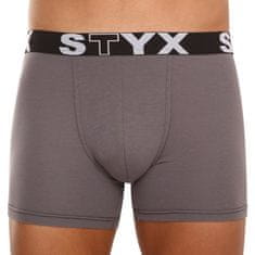 Styx 3PACK férfi boxeralsó hosszú sport gumi sötétszürke (3U1063) - méret M