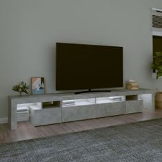 shumee betonszürke TV-szekrény LED lámpákkal 260x36,5x40 cm