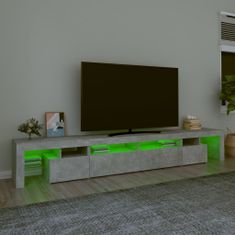 shumee betonszürke TV-szekrény LED lámpákkal 260x36,5x40 cm