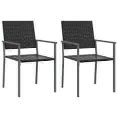 shumee 2 db fekete polyrattan kerti szék 54 x 62,5 x 89 cm