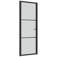 Vidaxl fekete matt üveg és alumínium beltéri ajtó 76 x 201,5 cm 350552