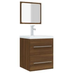 Vidaxl barna tölgy színű tükrös fürdőszobaszekrény 41 x 38,5 x 48 cm 820471