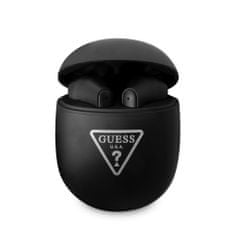 TKG Headsett: Guess True - fekete vezeték nélküli stereo bluetooth headset, töltőtokkal