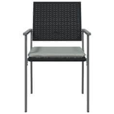 shumee 2 db fekete polyrattan kerti szék párnával 56 x 62,5 x 89 cm