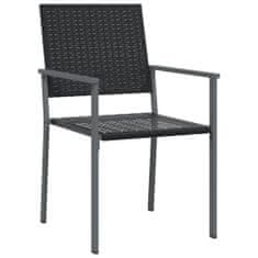 shumee 2 db fekete polyrattan kerti szék 54 x 62,5 x 89 cm