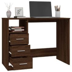 Vidaxl barna tölgy színű szerelt fa íróasztal fiókokkal 102x50x76 cm 823039