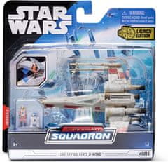 Csillagok háborúja Micro Galaxy Squadron 13 cm-es jármű figurával - X-Wing (Vörös ötös) + Luke Skywalker és R2-D2