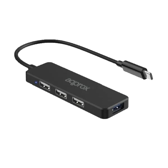 Approx 4 portos USB Hub fekete (APPC48) (APPC48)