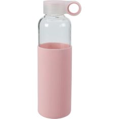 EXCELLENT Üveg italos palack fedővel 550 ml rózsaszín KO-170487100ruzo