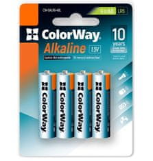 ColorWay Színes lúgos elemek AA/ 1.5V/ 4db csomagban/ Buborékfólia