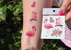 TyToo Matrica tetoválás CD-001 Egzotikus Flamingóval és Papagájjal