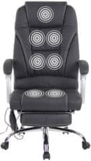 BHM Germany Pacific irodai szék masszázsfunkcióval, valódi bőr, fekete