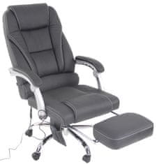 BHM Germany Pacific irodai szék masszázsfunkcióval, valódi bőr, fekete