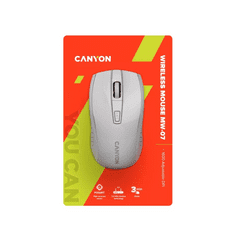 Canyon MW-7, 2.4Ghz wireless mouse, 6 buttons, DPI 800/1200/1600, with 1 AA battery ,size 110*60*37mm,58g,white (CNE-CMSW07W)