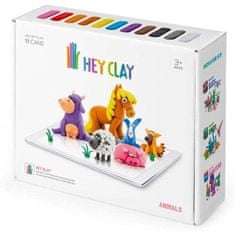 KIDS LICENSING HEY CLAY Kreatív modellező készlet - Állatok (18 darab gyurma)