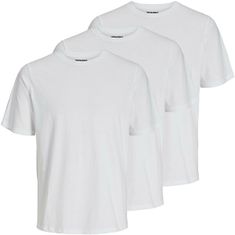 Jack&Jones 3 PACK - férfi póló JACUNDER Standard Fit 12248076 White (Méret XL)