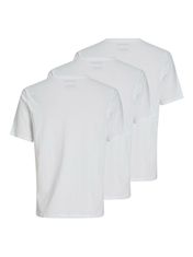 Jack&Jones 3 PACK - férfi póló JACUNDER Standard Fit 12248076 White (Méret L)