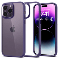 Spigen Apple iPhone 14 Pro Max, Műanyag hátlap védőtok + szilikon keret, Ultra Hybrid, átlátszó/lila (8809811869811)