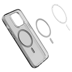 Spigen Apple iPhone 14 Pro, Műanyag hátlap védőtok + szilikon keret, Magsafe töltővel kompatibilis, Ultra Hybrid Mag, áttetsző/fekete (8809811869934)